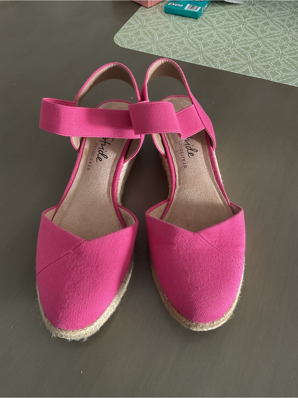 Life Stride Hot Pink Espadrille Wedge Sandals